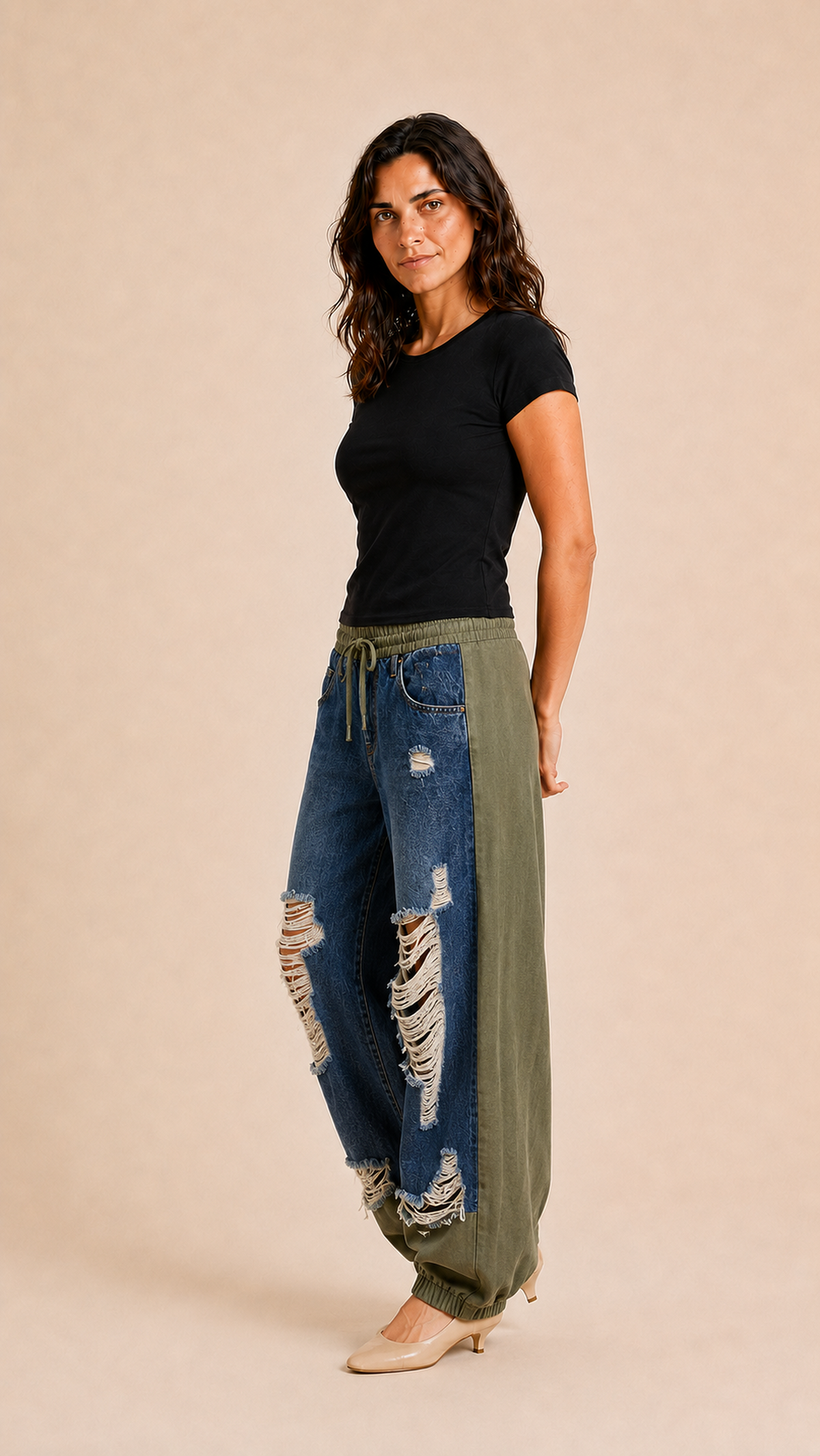 Duna - Pantalón de chándal con efecto vaquero
