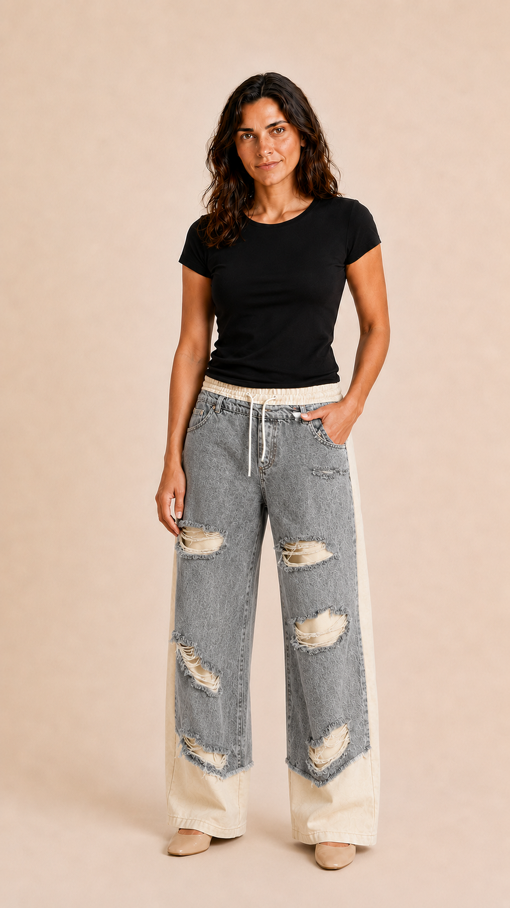 Duna - Pantalón de chándal con efecto vaquero