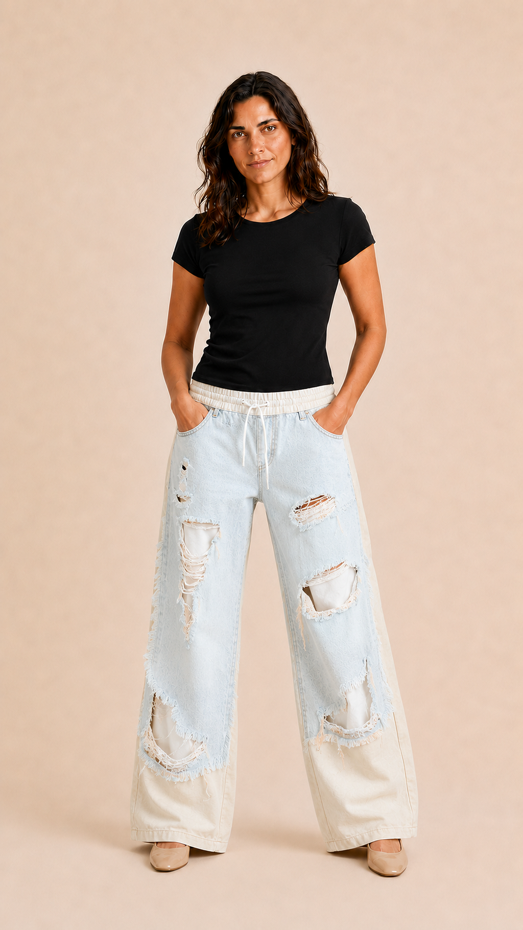 Duna - Pantalón de chándal con efecto vaquero