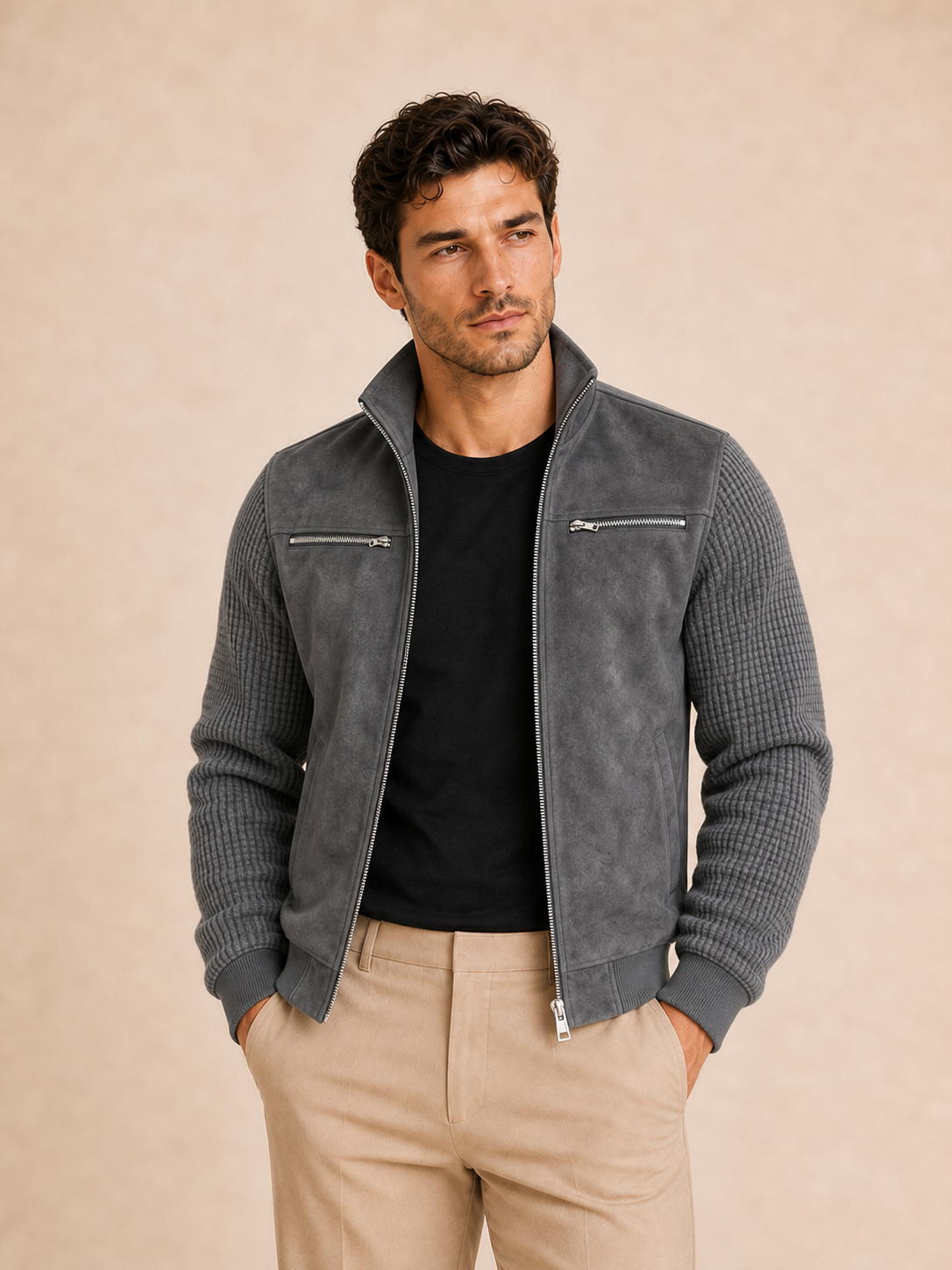 Hudson – Chaqueta retro texturizada