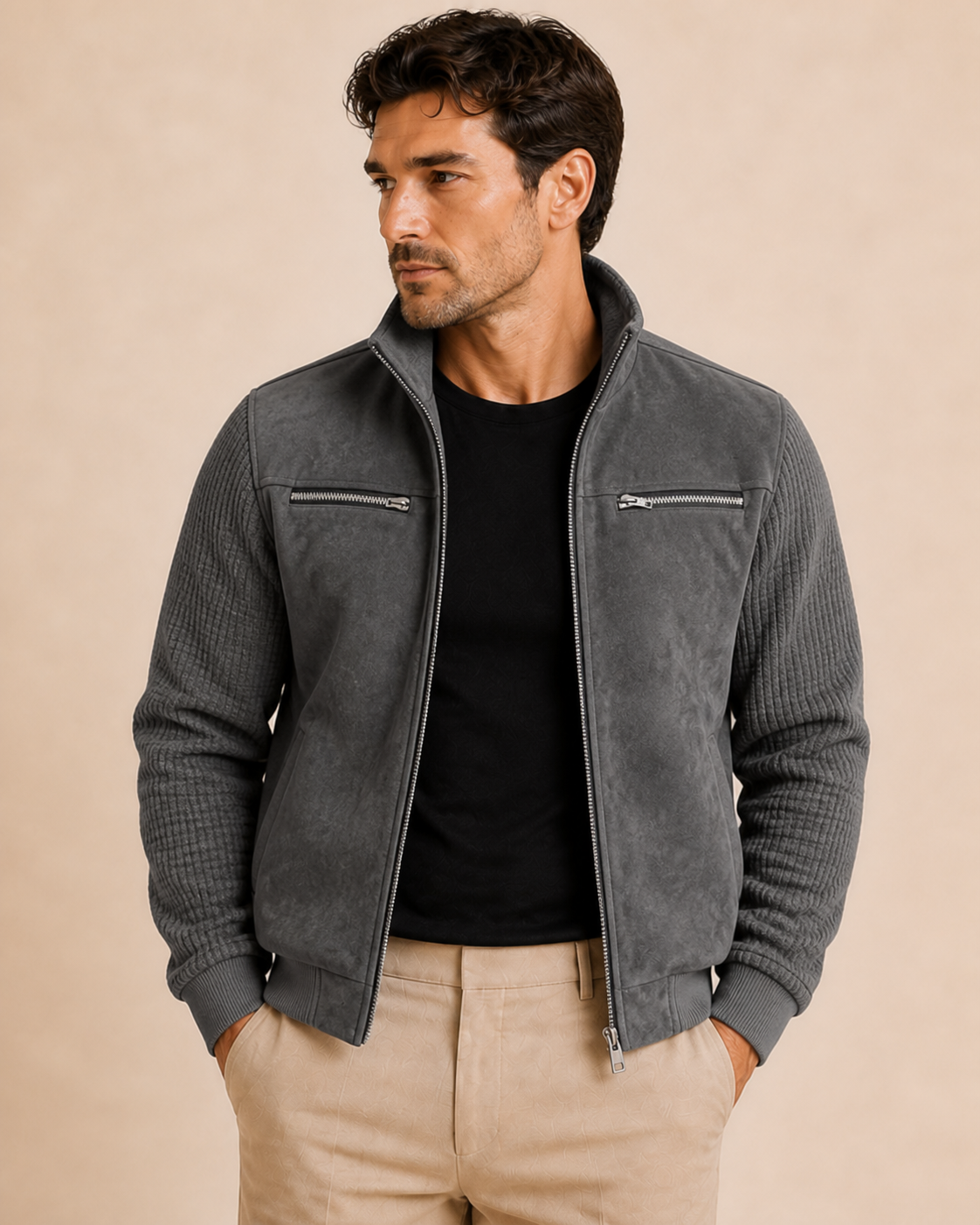 Hudson – Chaqueta retro texturizada