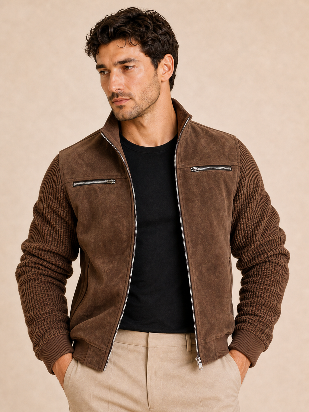 Hudson – Chaqueta retro texturizada